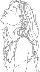 Girl line drawing advertising design.