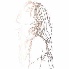 Girl line drawing advertising design.