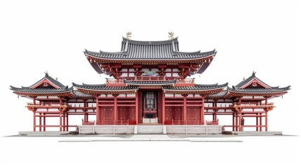 Byodo Temple in Japan displayed on a white background