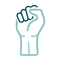 Obraz premium Fist raised up vector isolated icon