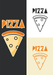 Pizza logo, emblem, badge, icon. Vector illustration.