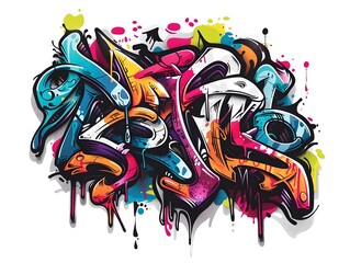 Naklejka premium Stylish Streetwear Graffiti Art Design for Shirt and Sticker