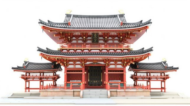 recommend clip art: Byodo Temple in Japan displayed on a white background