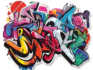 Stylish Graffiti Sticker Design for Streetwear and Fashion