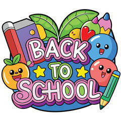 Back to School Illustration with Supplies.