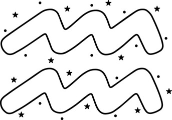 Aquarius zodiac sign, with stars