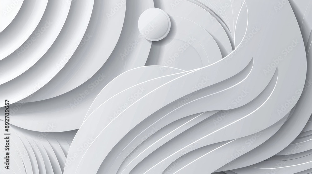 Poster modern design stripes background in abstract white and gray colors featuring geometric round shapes 