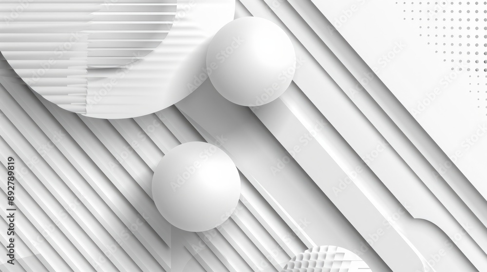 Poster modern design stripes background in abstract white and gray colors featuring geometric round shapes 