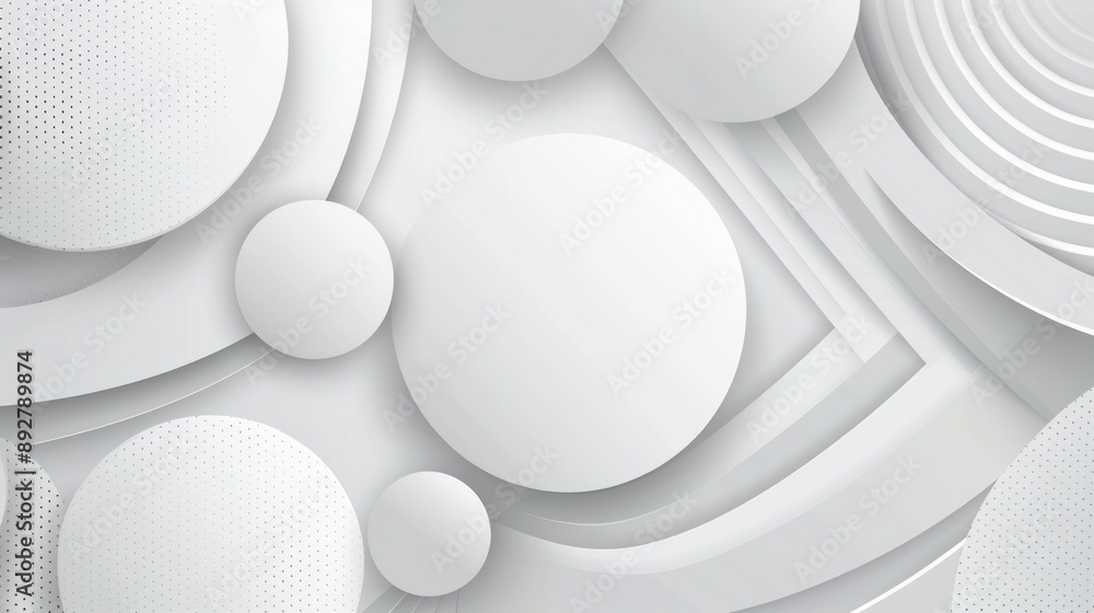 Poster modern design stripes background in abstract white and gray colors featuring geometric round shapes 
