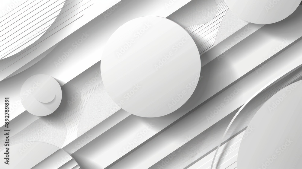 Poster modern design stripes background in abstract white and gray colors featuring geometric round shapes 