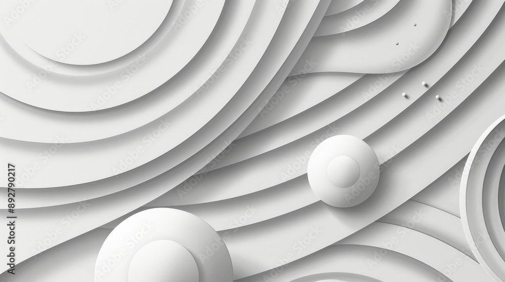 Poster modern design stripes background in abstract white and gray colors featuring geometric round shapes 