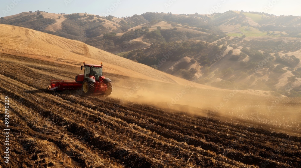 Poster high-tech slope tillage machine with advanced sensors and gps technology for precision farming on hi