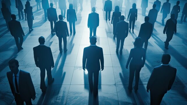 Business People Walking Like Automatons