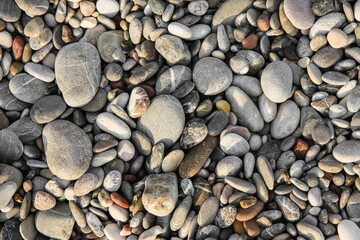 texture of sea pebbles on the beach