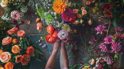 Vibrant Floral Design Workshop Advertisement - Creative Bouquet Arrangements for Enthusiasts