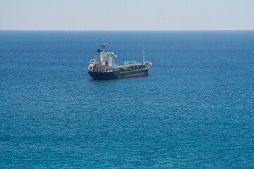 a beautiful ship is sailing in the blue sea