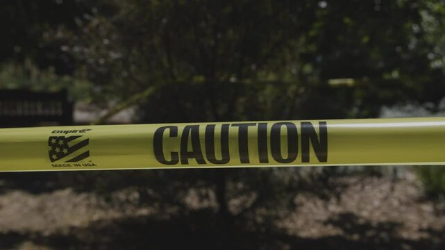 Caution Tape Blowing in the Wind