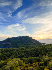 beautiful landscape of the sea against the background of mountains