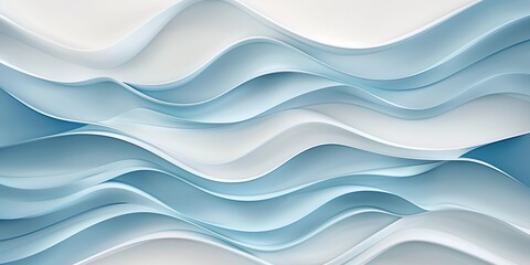 Fototapeta premium Blue and white abstract wave background. A visually engaging pattern featuring layered and flowing wave designs in soft blue and white tones. Perfect for modern designs, branding, and presentations.