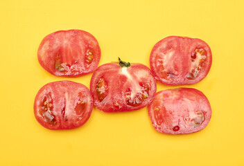 Slices of a fresh tomato