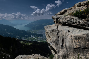 Landscape view of the Swiss alps, shot in Schynigge Plate near Interlaken, Switzerland