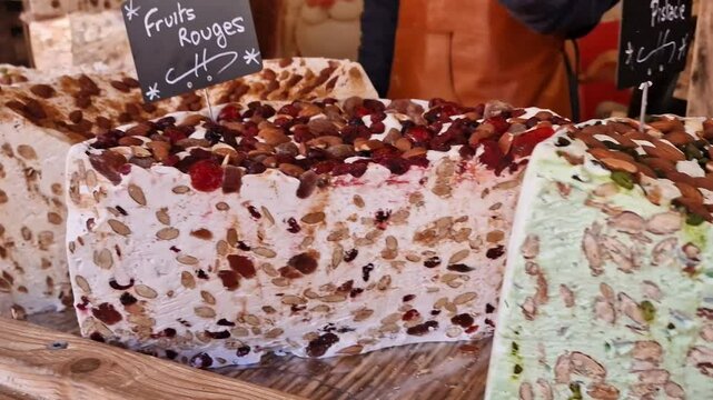nougat with nuts is sold on the market