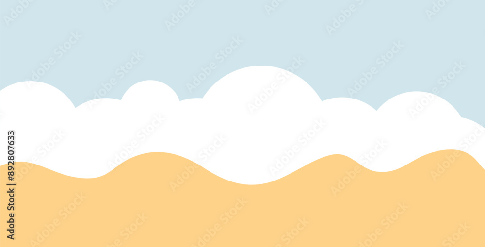 Poster autumn simple background with clouds. vector flat illustration.