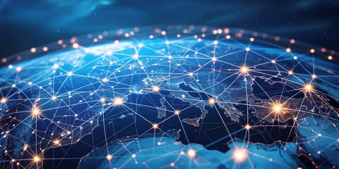 Global Connectivity Network from Space created by ai