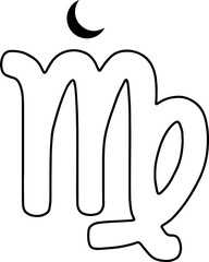 Virgo zodiac sign, with moon