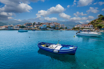 The Kokkari Harbour view in Samos Island of Greece