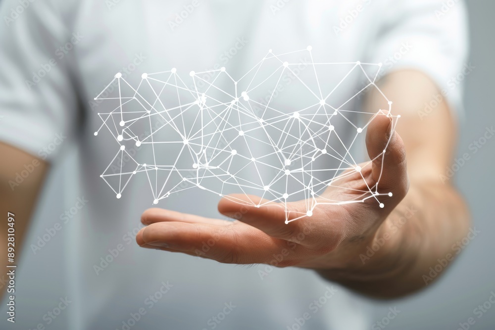 Poster 3d data interface with a network in hand