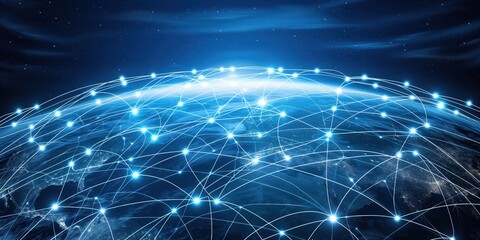 Obraz premium Global Connectivity Network from Space created by ai