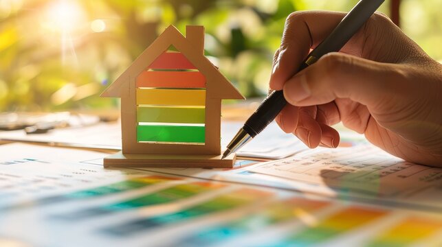 Green Energy Finance Annotating Savings with Efficiency EcoFriendly Financial Planning Concept