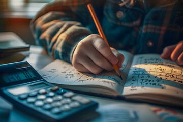 Child Solving Math Problems