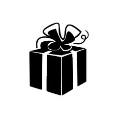 Gift icon. Present silhouette