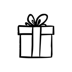 Gift icon. Present silhouette