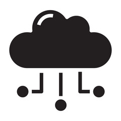 Cloud, cloud computing black icon.