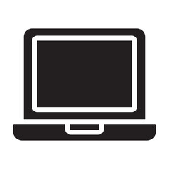 Laptop technology black icon.