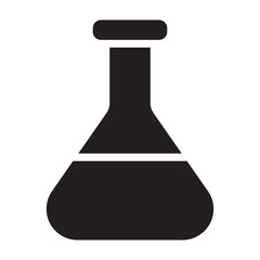 Laboratory flask experimentation black icon.