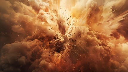 Dynamic Debris Explosive Chaos in Earthy Hues HighResolution Canon EOS 90D Stock Image