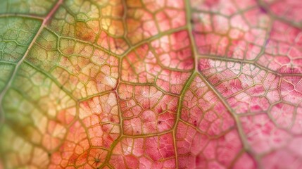 Fototapeta premium Autumn leaf turning colors. Leaf macro