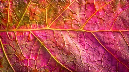 Fototapeta premium Autumn leaf veins. Leaf macro