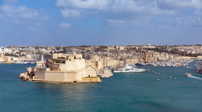 Fort St. Angelo and Birgu city in Malta