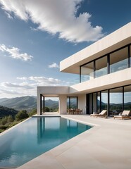 modern house with pool