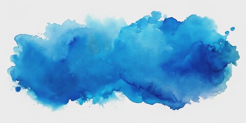 Abstract Watercolor Blue Splashes on White Background, watercolor , painting , blue , abstract