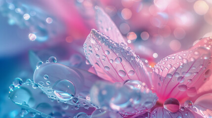 Fototapeta premium A close up of a pink flower with water droplets on it