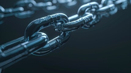 Blue Glowing Chain Links