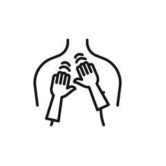 Obraz premium Back massage icon outline collection in black and on white background