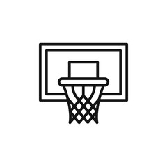 Basketball Hoop icon outline collection in black and on white background