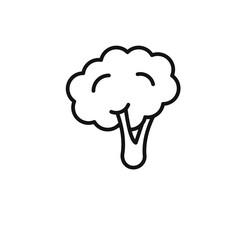 broccoli icon outline collection in black and on white background